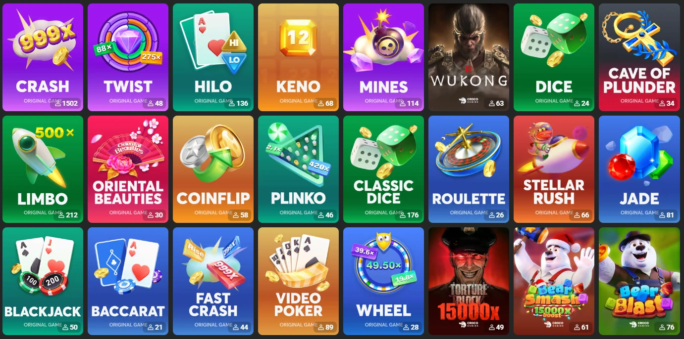 JB Originals games grid